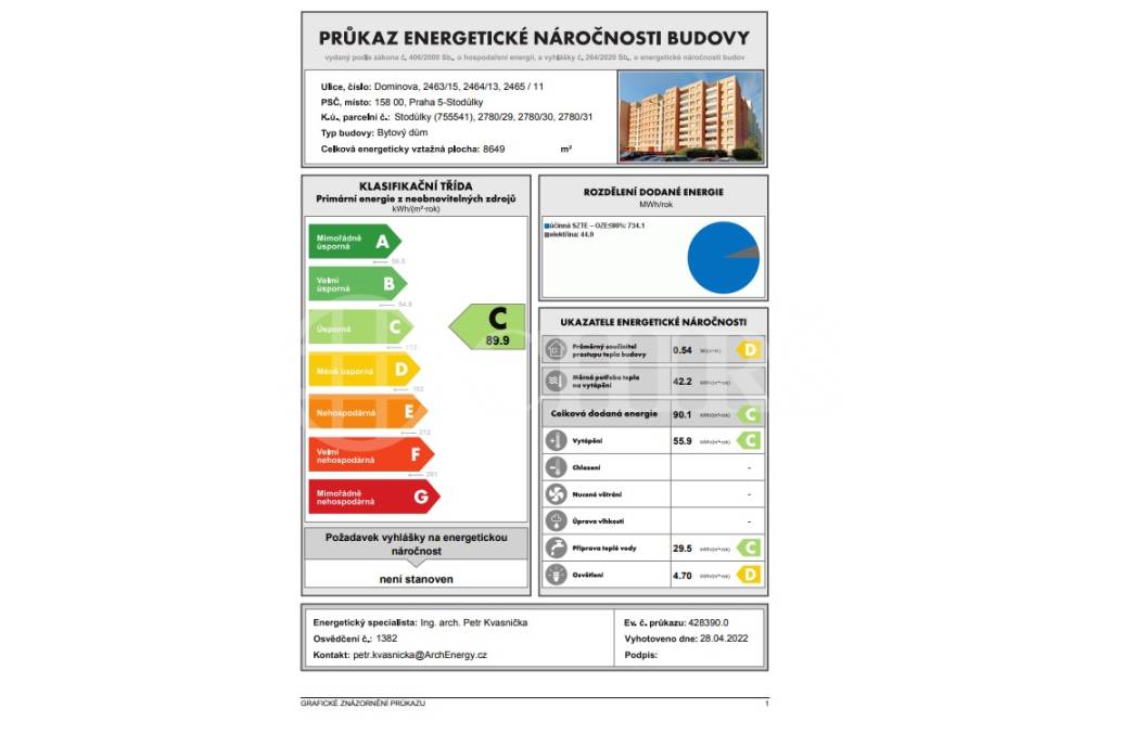 Pronájem bytu 4+1, OV, 84 m2, ul. Dominova 2463/15, Praha 5 - Stodůlky.