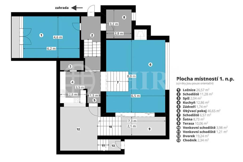 Prodej rodinného domu 6+1+galerie se zahradou a garáží, ul. U Andělky, Praha 6 - Střešovice