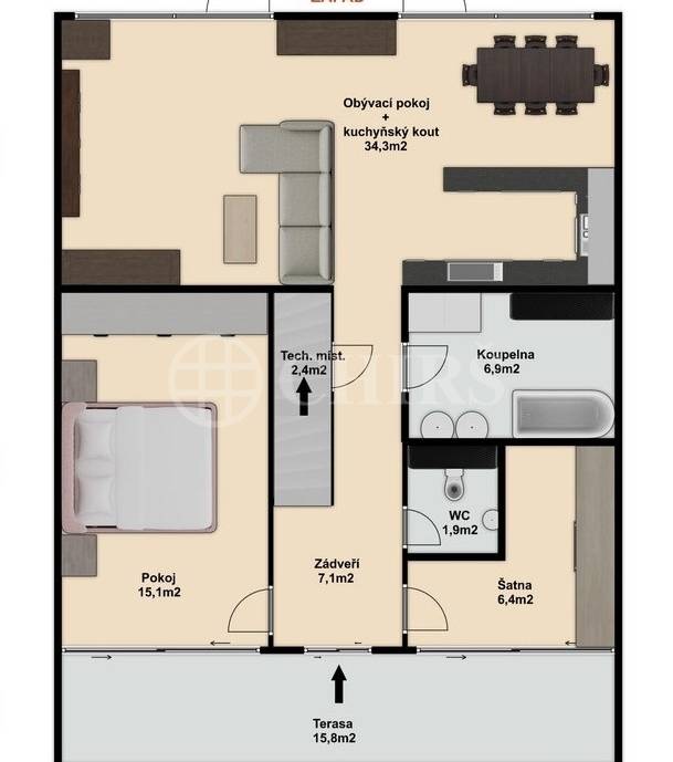 Prodej bytu 6+kk se zahradou, OV, 146m2, ul. Masarykova 1586/230, Rudná u Prahy