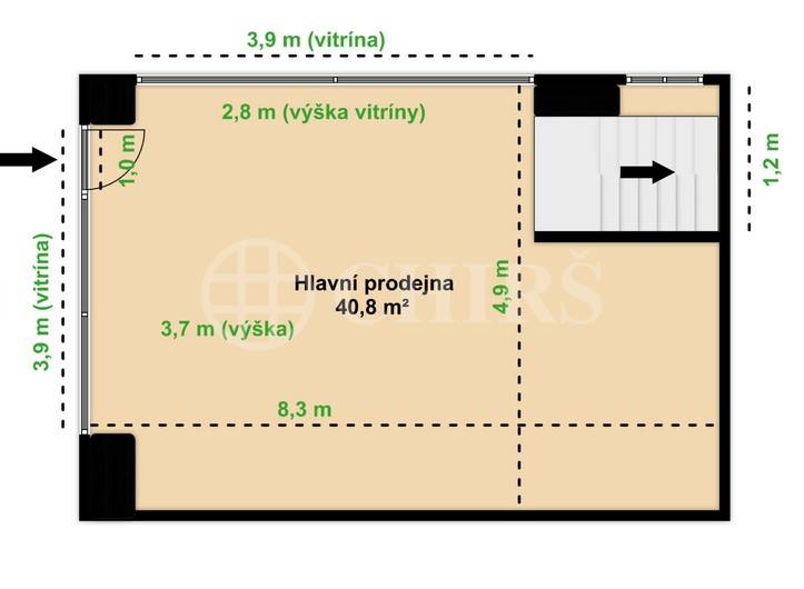 Pronájem obchodního prostoru, OV, 127m2, ul. Za Strašnickou vozovnou 1343/6, Praha 10 - Strašnice