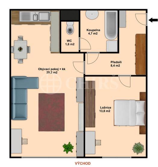 Prodej bytu 2+kk s garážovým stáním, OV, 58m2, ul. Raichlova 2619/7, Praha 5 - Stodůlky