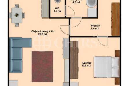 Prodej bytu 2+kk s garážovým stáním, OV, 58m2, ul. Raichlova 2619/7, Praha 5 - Stodůlky