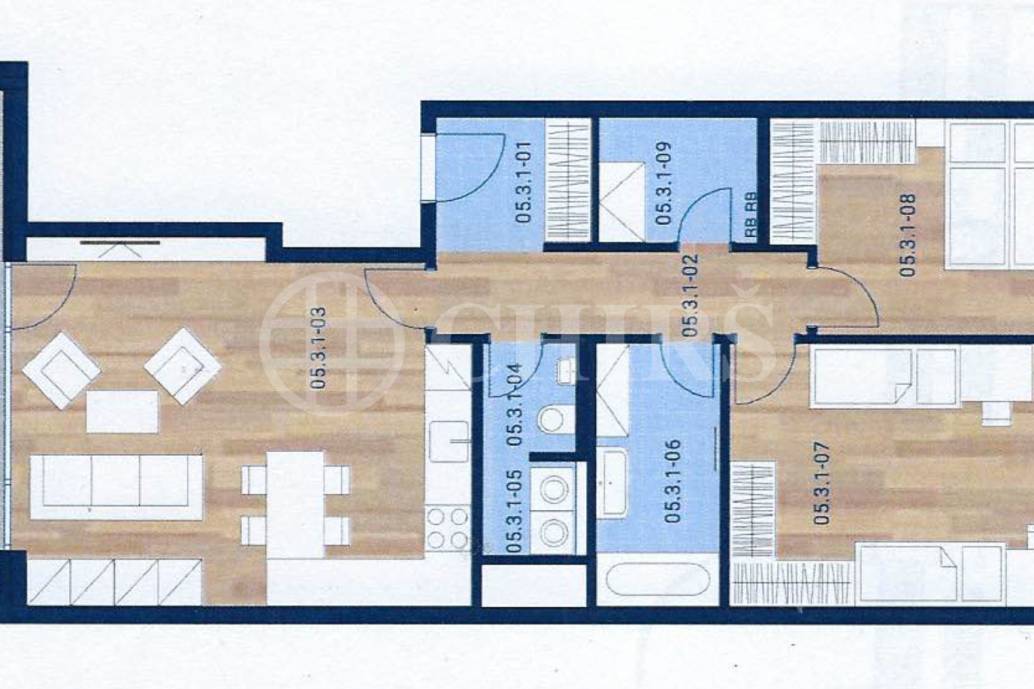 Pronájem bytu 3+kk s balkonem a garážovým stáním, OV, 93m2, ul. Šiklové 3385/4, Praha 5 - Smíchov