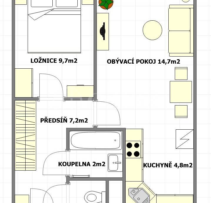 Prodej bytu 2+kk, 41 m2, OV, Na růžovém poli 2566, Kladno - Kročehlavy