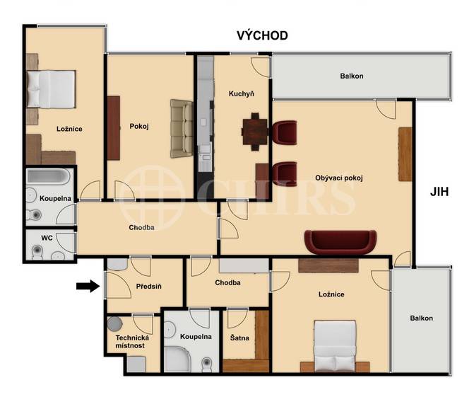 Prodej bytu 4+1 s balkonem, lodžií, sklepem a garážovým stáním, OV, 178m2, ul. Klausova 1360/13b, Praha 5 - Stodůlky