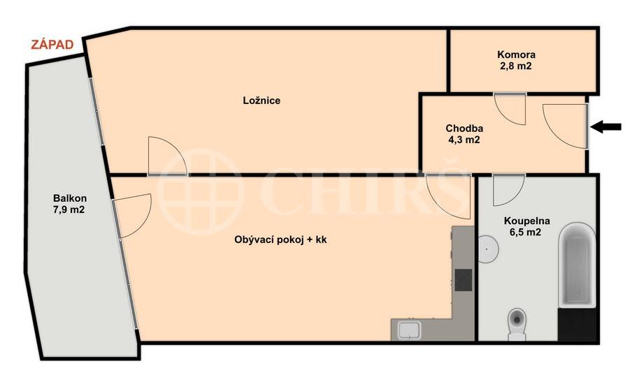 Prodej bytu 2+kk s balkónem, OV, 62m2, ul. Svitákova 2902/18, Praha 5 - Stodůlky