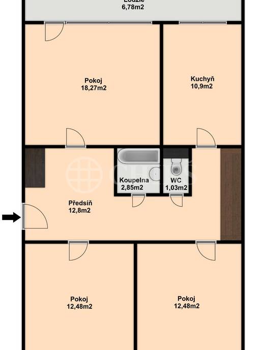 Prodej bytu 3+1 s lodžií, OV, 71m2, ul. Mezi Školami  2478/23, Praha 5 - Stodůlky