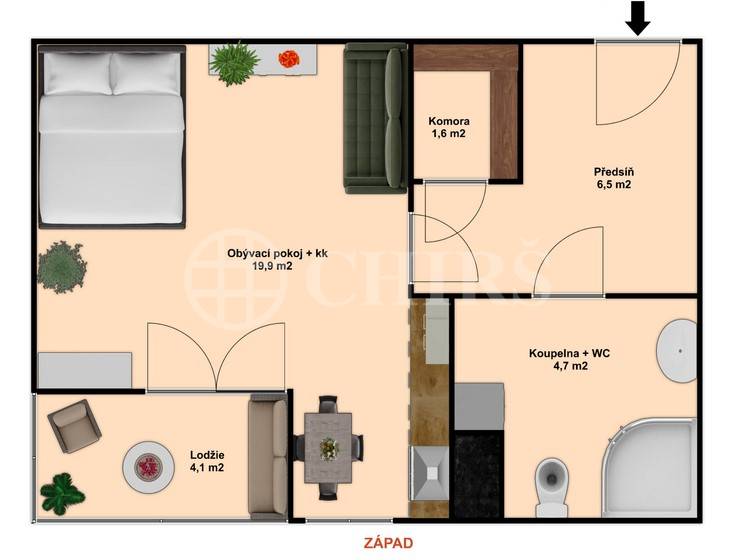 Prodej bytu 1+kk s lodžií a parkovacím stáním, OV, 37m2, ul. Radouňova 2683/28, Praha 5 - Stodůlky