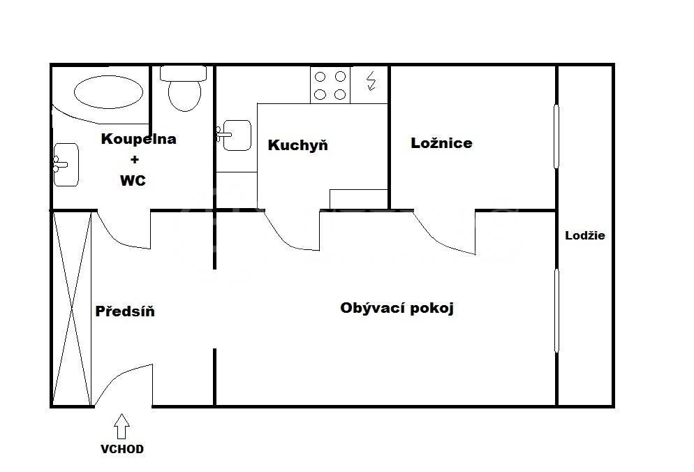 Prodej bytu 2+kk/L, DV, 53 m2, Zázvorkova 1997/26, P13