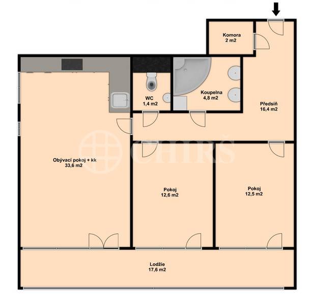 Prodej bytu 3+kk s lodžií, OV, 91m2, ul. Radouňova 2681/24, Praha 5 - Stodůlky